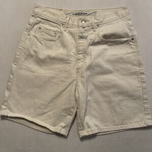 Vintage 90s Marithe Girbaud Made In USA Womens Ivory Denim Jean Shorts 9/10 29W